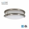 18 Watt 12-Inch Double Ring 3 CCT Dimmable LED Flush Mount Ceiling Light Brushed Nickel Finish Steel ETL Listed