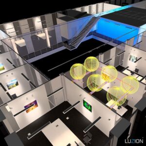 dialux design UAE interface showing light simulation for interior spaces