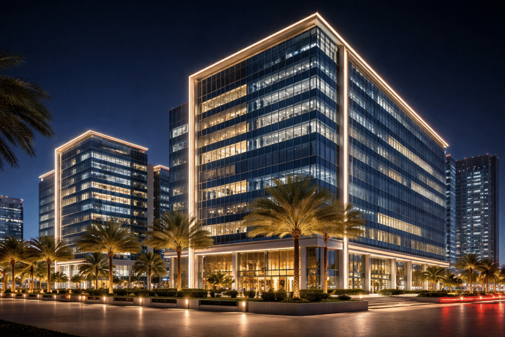 commercial facade lighting ideas doha qatar