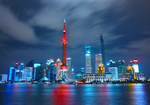 Facade lighting in Kuwait highlighting illuminated skyline and modern buildings at night