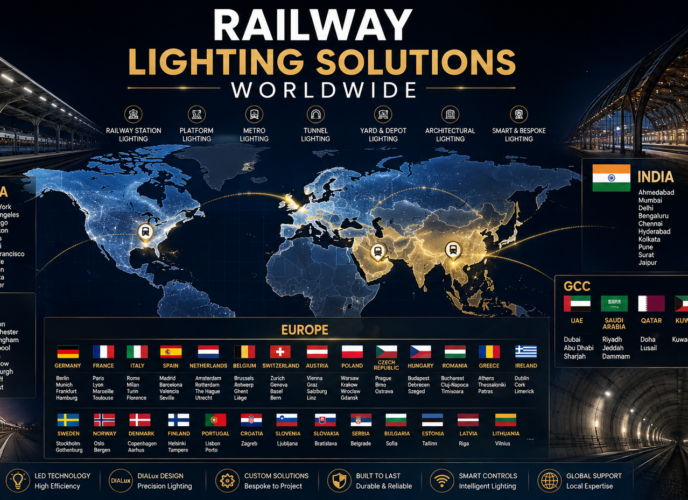 Railway Lighting Solutions in India, GCC, USA, UK & Europe