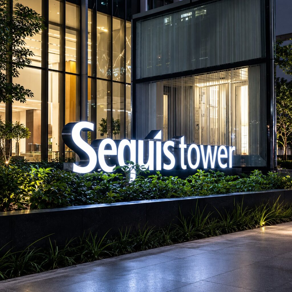 Hotel entrance signage